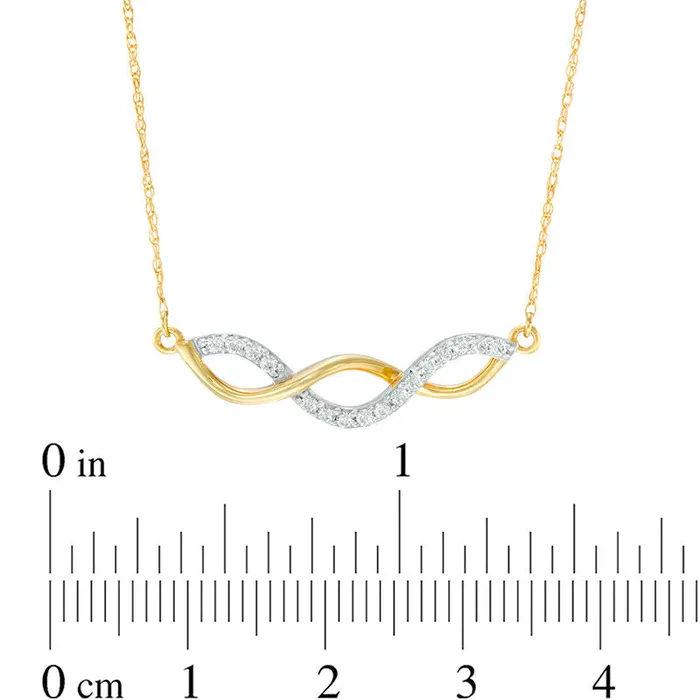 Goldia Necklaces 017 CT TW Natural Diamond Twist Necklace in 10K Yellow Gold Goldia Necklaces 017 CT TW Natural Diamond Twist Necklace in 10K Yellow Gold