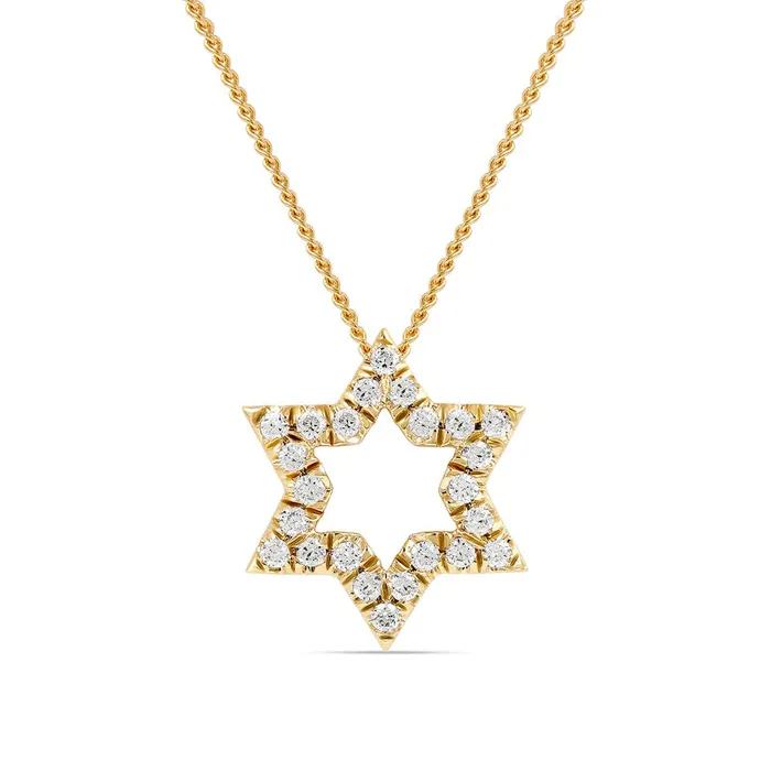 Goldia Necklaces 02 CT TW Natural Diamond Star Pendant in 14K Gold