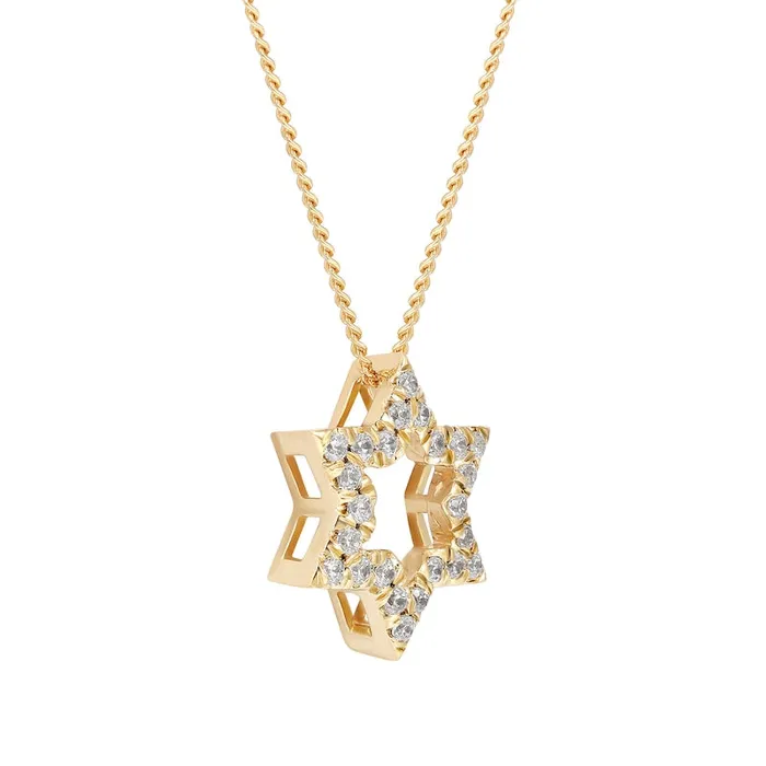 Goldia Necklaces 02 CT TW Natural Diamond Star Pendant in 14K Gold Goldia Necklaces 02 CT TW Natural Diamond Star Pendant in 14K Gold