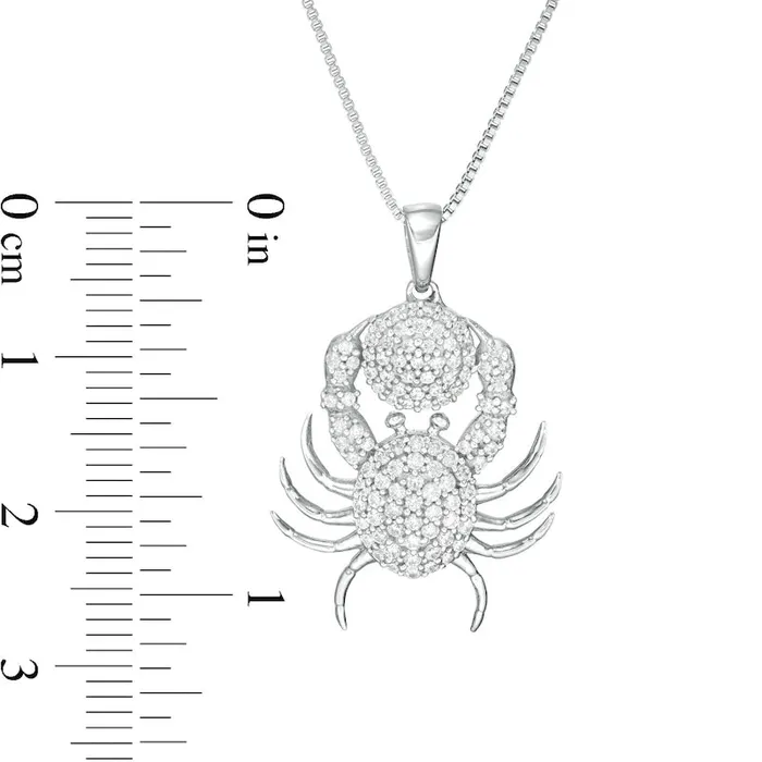 Goldia Necklaces 033 CT TW Natural Diamond Crab Pendant in Sterling Silver Goldia Necklaces 033 CT TW Natural Diamond Crab Pendant in Sterling Silver