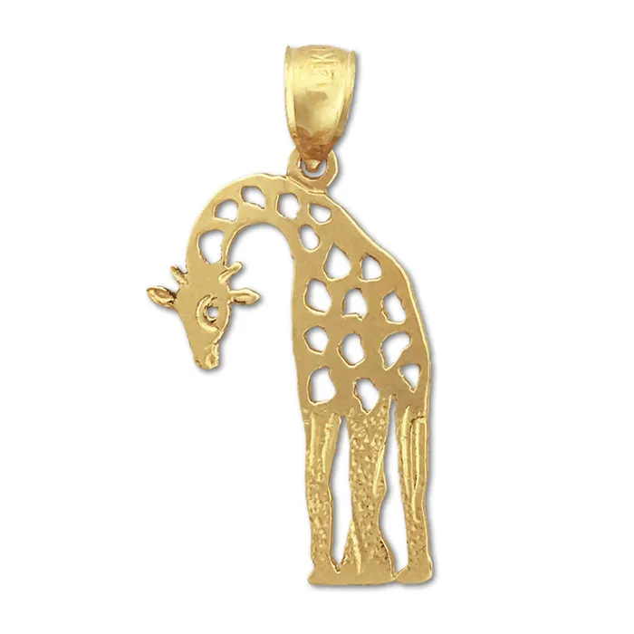 Goldia Necklaces 14K Gold CutOut Giraffe Pendant