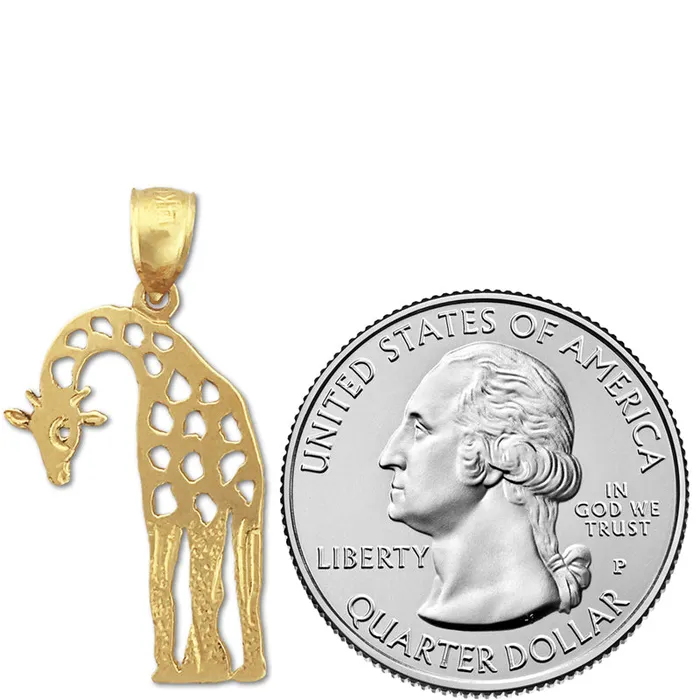 Goldia Necklaces 14K Gold CutOut Giraffe Pendant