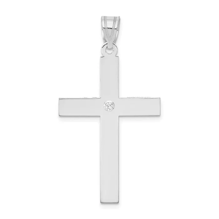 Goldia Necklaces 14k White Gold 02ct Diamond Cross Pendant