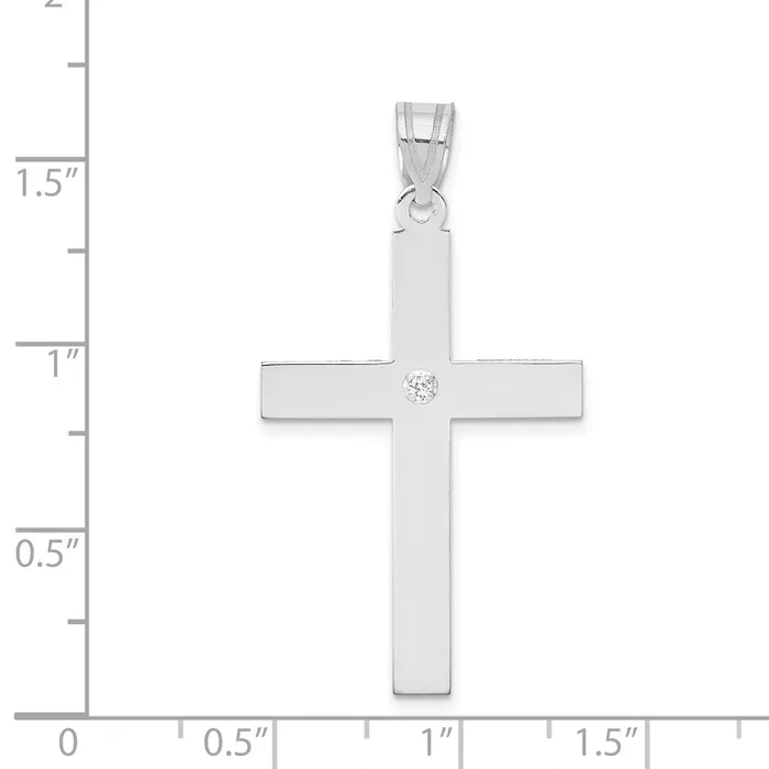 Goldia Necklaces 14k White Gold 02ct Diamond Cross Pendant