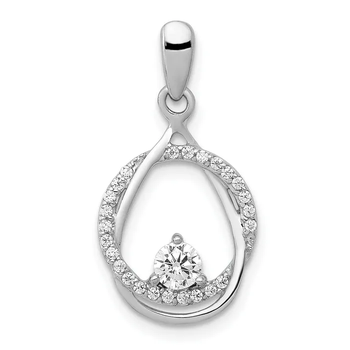 Goldia Necklaces 14k White Gold 13 Ct Lab Grown Diamond VSSI G Fashion Circle and Teardrop Pendant Goldia Necklaces 14k White Gold 13 Ct Lab Grown Diamond VSSI G Fashion Circle and Teardrop Pendant