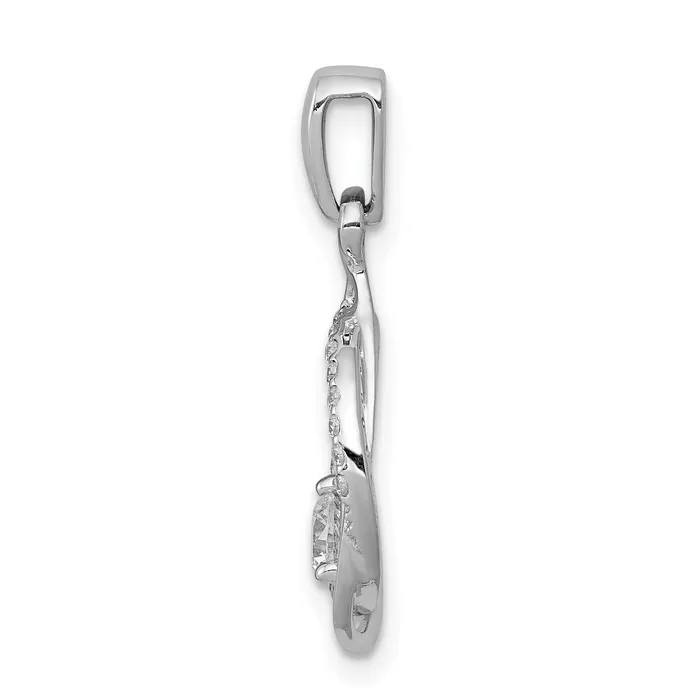 Goldia Necklaces 14k White Gold 13 Ct Lab Grown Diamond VSSI G Fashion Circle and Teardrop Pendant