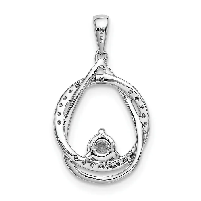 Goldia Necklaces 14k White Gold 13 Ct Lab Grown Diamond VSSI G Fashion Circle and Teardrop Pendant