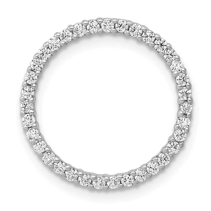 Goldia Necklaces 14k White Gold 13ct Real Diamond Circle Chain Slide