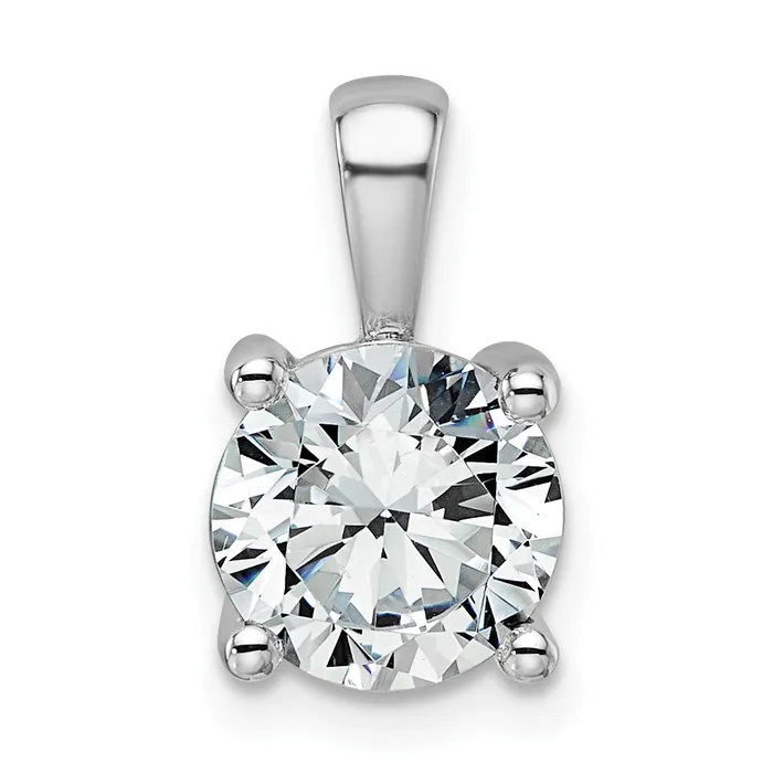 Goldia Necklaces 14k White Gold 2 Ct Certified Lab Grown Diamond VSSI G Round Four Prong Pendant Goldia Necklaces 14k White Gold 2 Ct Certified Lab Grown Diamond VSSI G Round Four Prong Pendant
