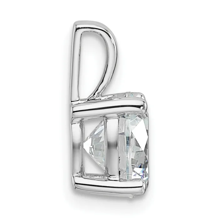 Goldia Necklaces 14k White Gold 2 Ct Certified Lab Grown Diamond VSSI G Round Four Prong Pendant
