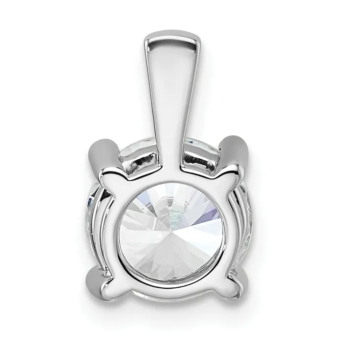 Goldia Necklaces 14k White Gold 2 Ct Certified Lab Grown Diamond VSSI G Round Four Prong Pendant