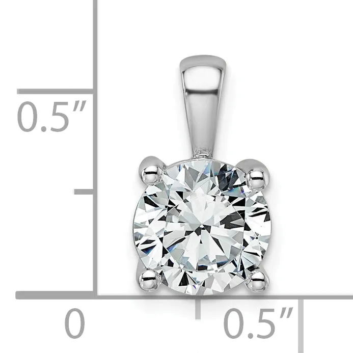 Goldia Necklaces 14k White Gold 2 Ct Certified Lab Grown Diamond VSSI G Round Four Prong Pendant