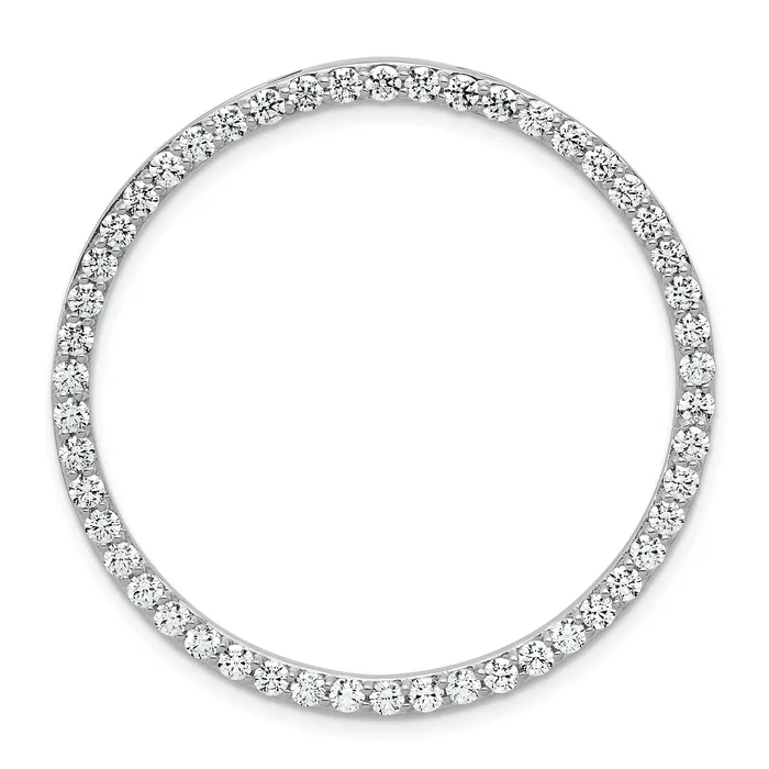Goldia Necklaces 14k White Gold 2 Ct Lab Grown Diamond VSSI G Circle Chain Slide Pendant