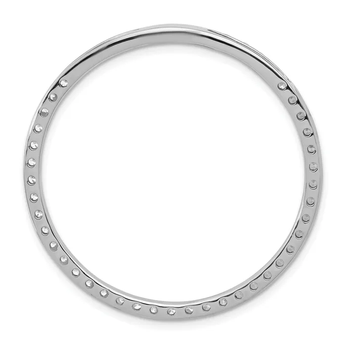 Goldia Necklaces 14k White Gold 2 Ct Lab Grown Diamond VSSI G Circle Chain Slide Pendant