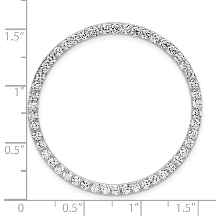 Goldia Necklaces 14k White Gold 2 Ct Lab Grown Diamond VSSI G Circle Chain Slide Pendant