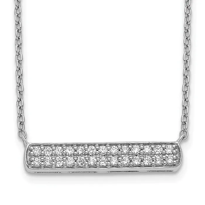 Goldia Necklaces 14k White Gold Real Diamond Bar Necklace