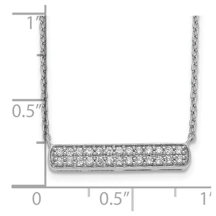 Goldia Necklaces 14k White Gold Real Diamond Bar Necklace