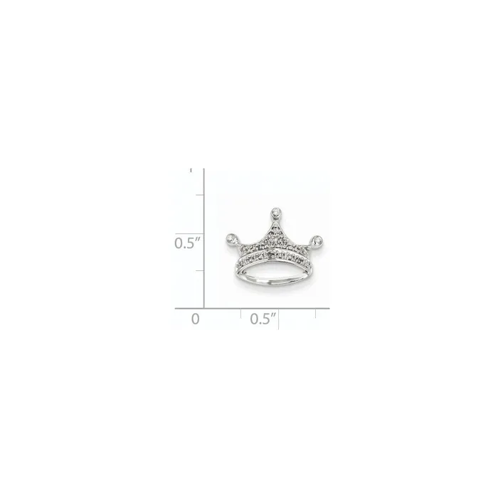 Goldia Necklaces 14k White Gold Real Diamond Crown Chain Slide