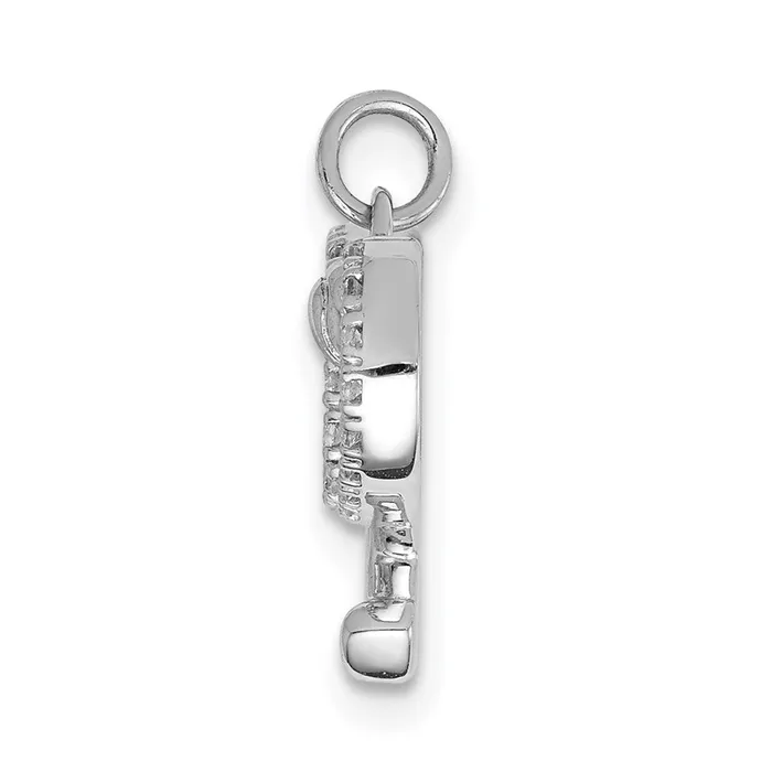 Goldia Necklaces 14k White Gold Real Diamond Rackets and Ball Pendant