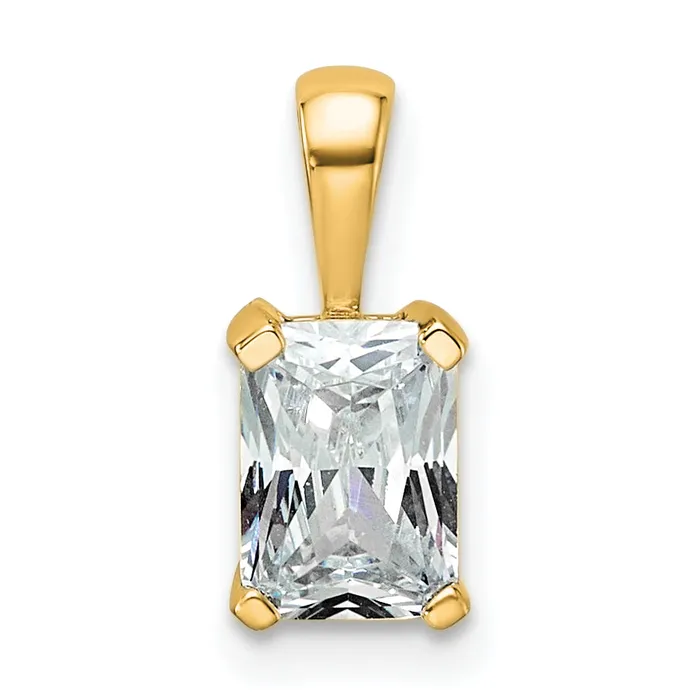 Goldia Necklaces 14k Yellow Gold 34 Ct Certified Lab Grown Diamond VSSI G Radiant Four Prong Pendant Goldia Necklaces 14k Yellow Gold 34 Ct Certified Lab Grown Diamond VSSI G Radiant Four Prong Pendant