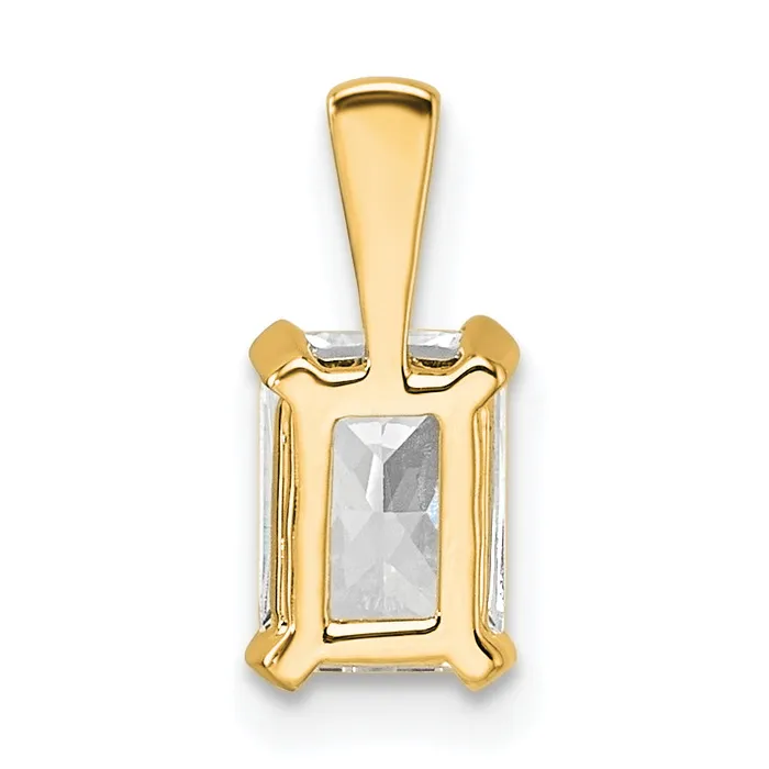 Goldia Necklaces 14k Yellow Gold 34 Ct Certified Lab Grown Diamond VSSI G Radiant Four Prong Pendant