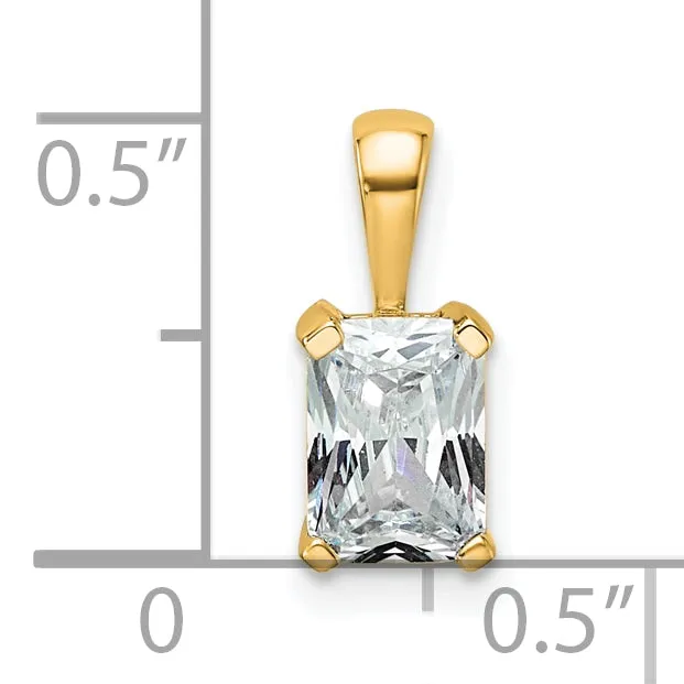 Goldia Necklaces 14k Yellow Gold 34 Ct Certified Lab Grown Diamond VSSI G Radiant Four Prong Pendant