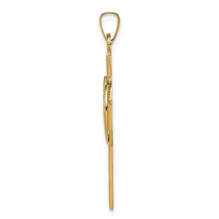 Goldia Necklaces 14k Yellow Gold Cross wNavy Insignia Pendant