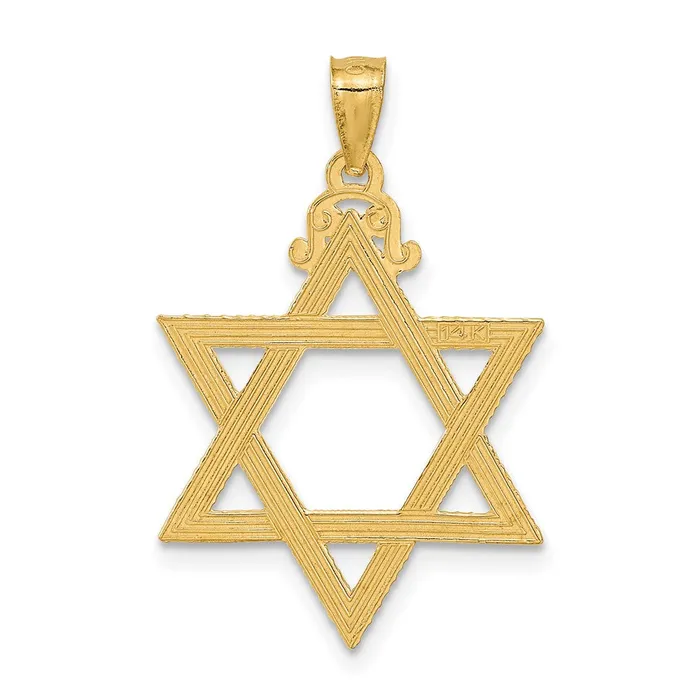 Goldia Necklaces 14k Yellow Gold Diamondcut Star of David Pendant