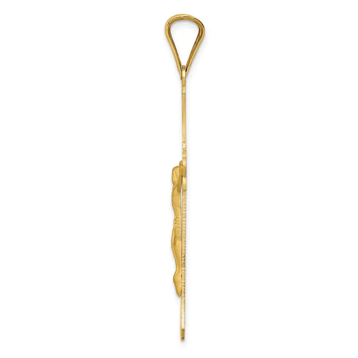 Goldia Necklaces 14k Yellow Gold Polished Satin and DC Crucifix Pendant