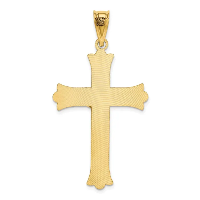 Goldia Necklaces 14k Yellow Gold Polished Satin and DC Crucifix Pendant