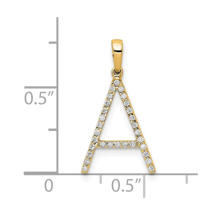 Goldia Necklaces 14K Yellow Gold Real Diamond Letter A Initial Pendant