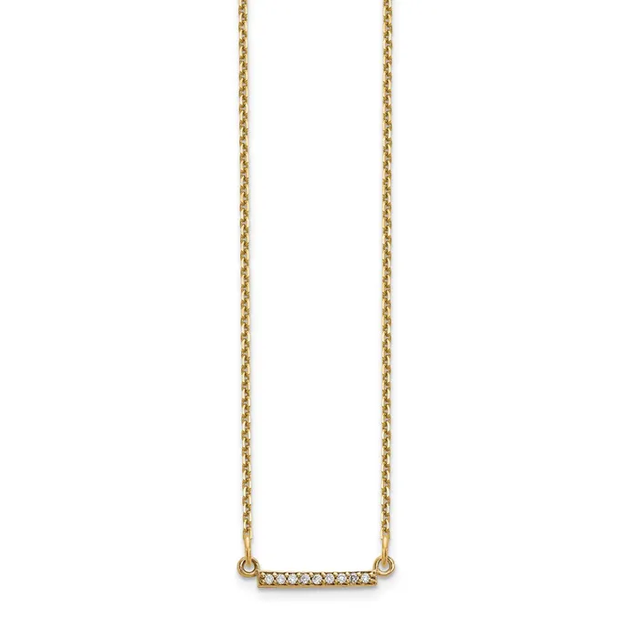 Goldia Necklaces 14K Yellow Gold Real Diamond Tiny Bar Necklace