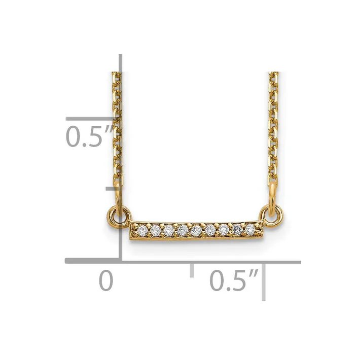 Goldia Necklaces 14K Yellow Gold Real Diamond Tiny Bar Necklace