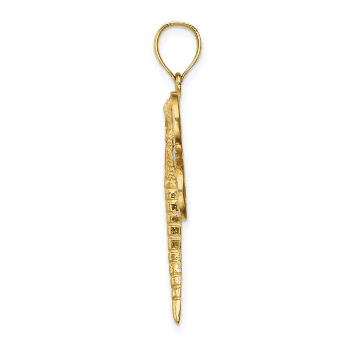 Goldia Necklaces 14k Yellow Rhodium Gold Diamondcut White Rhodium Dragonfly Pendant