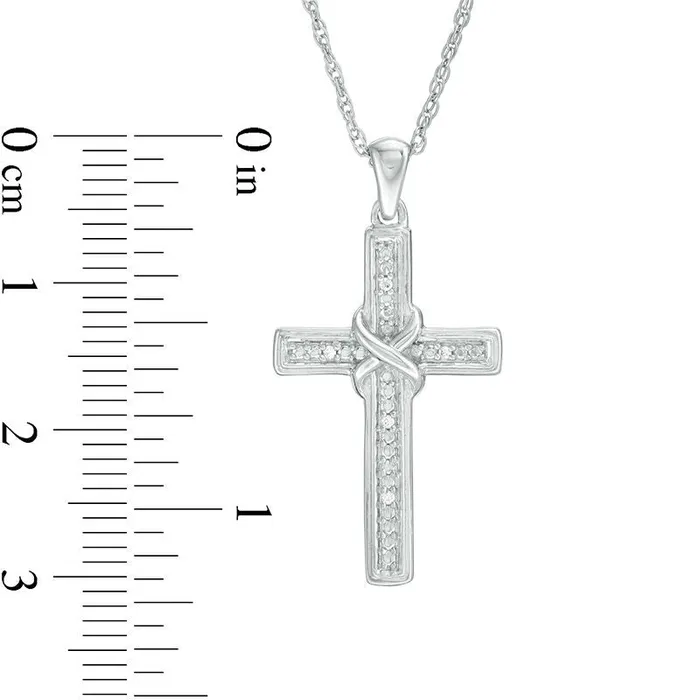 Goldia Necklaces Natural Diamond Accent X Cross Pendant in Sterling Silver Goldia Necklaces Natural Diamond Accent X Cross Pendant in Sterling Silver