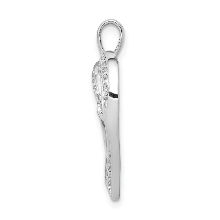 Goldia Necklaces Solid 14k White Gold 16ct Simulated CZ Entwined Heart Pendant