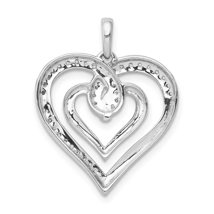 Goldia Necklaces Solid 14k White Gold 16ct Simulated CZ Entwined Heart Pendant