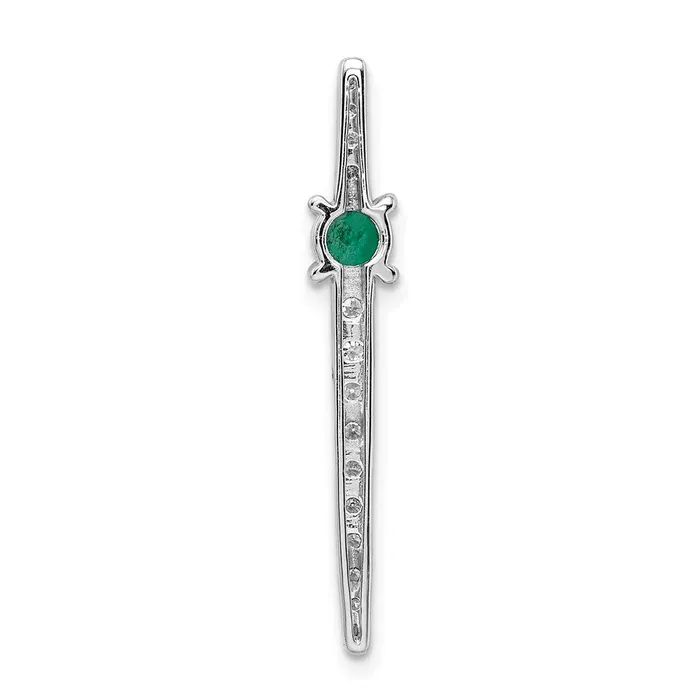 Goldia Necklaces Solid 14k White Gold Simulated CZ and Emerald Fancy Chain Slide Goldia Necklaces Solid 14k White Gold Simulated CZ and Emerald Fancy Chain Slide