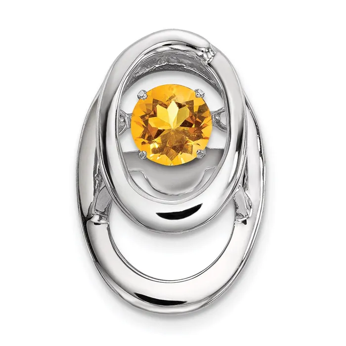 Goldia Necklaces Sterling Silver Rhodium Citrine Birthstone Vibrant Chain Slide