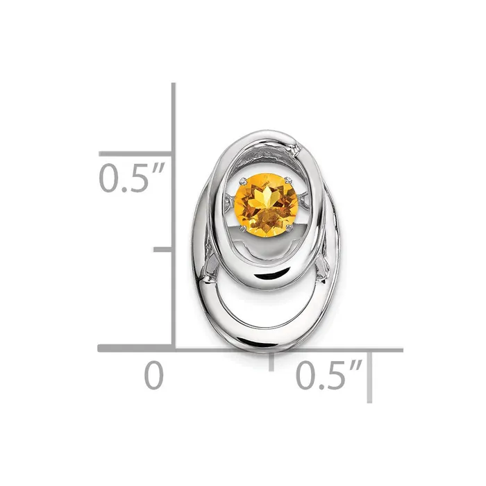 Goldia Necklaces Sterling Silver Rhodium Citrine Birthstone Vibrant Chain Slide