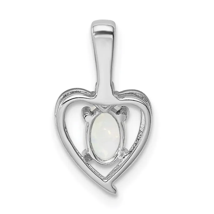 Goldia Necklaces Sterling Silver Rhodiumplated Created Opal u0026 Diamond Pendant
