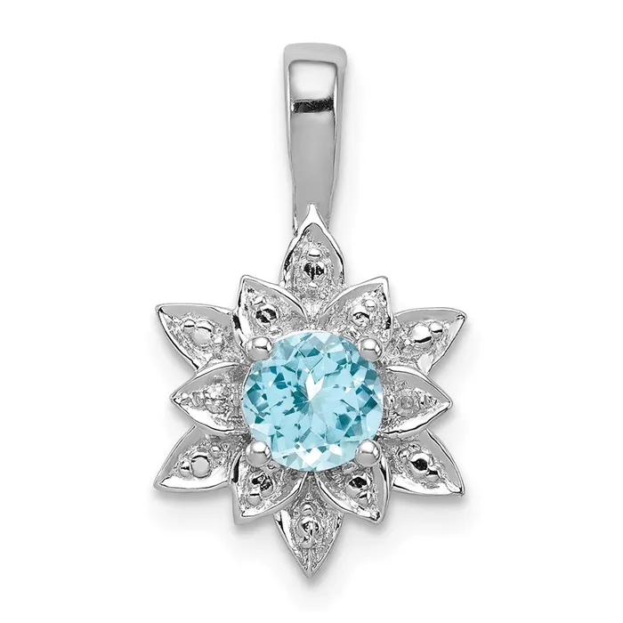 Goldia Necklaces Sterling Silver Rhodiumplated Diamond u0026 Light Blue Topaz Pendant Goldia Necklaces Sterling Silver Rhodiumplated Diamond u0026 Light Blue Topaz Pendant