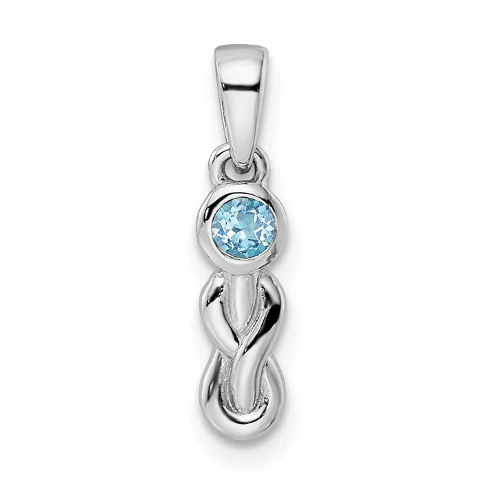 Goldia Necklaces Sterling Silver Rhodiumplated Swiss Blue Topaz Infinity Birthstone Pendant Goldia Necklaces Sterling Silver Rhodiumplated Swiss Blue Topaz Infinity Birthstone Pendant