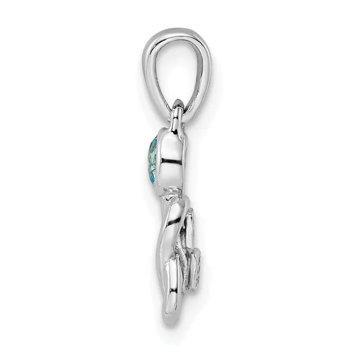 Goldia Necklaces Sterling Silver Rhodiumplated Swiss Blue Topaz Infinity Birthstone Pendant