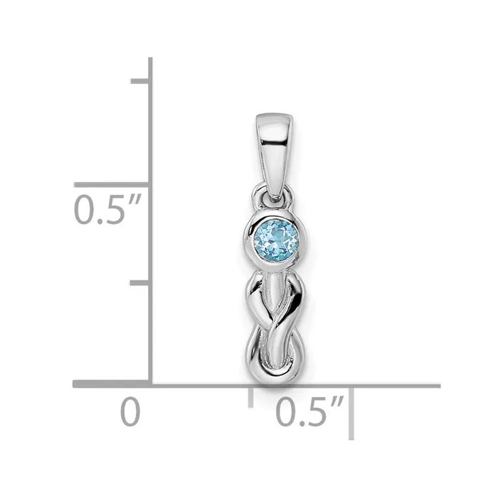 Goldia Necklaces Sterling Silver Rhodiumplated Swiss Blue Topaz Infinity Birthstone Pendant