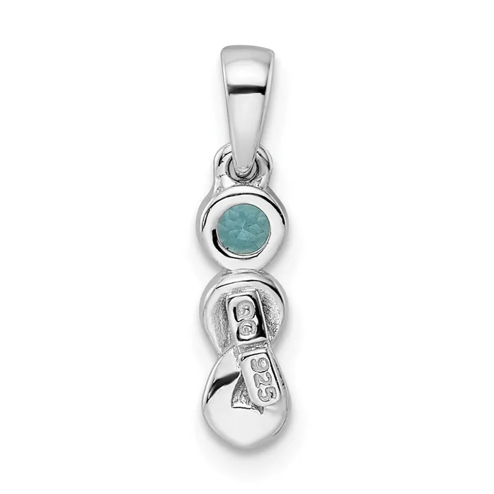 Goldia Necklaces Sterling Silver Rhodiumplated Swiss Blue Topaz Infinity Birthstone Pendant