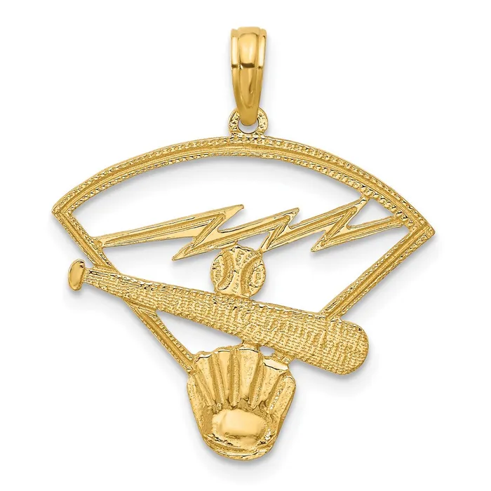 Goldia PreStyled Sets 14k Yellow Gold Baseball Diamond Pendant