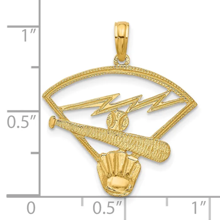Goldia PreStyled Sets 14k Yellow Gold Baseball Diamond Pendant