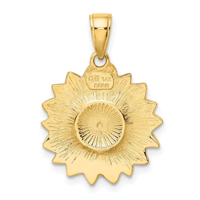 Goldia PreStyled Sets 14k Yellow Gold Enameled Yellow Sunflower Pendant