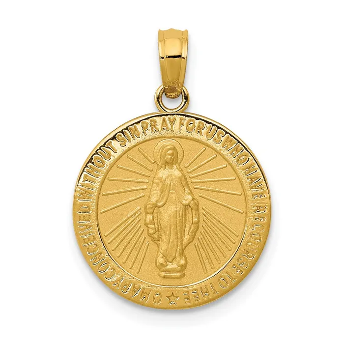 Goldia PreStyled Sets 14k Yellow Gold Miraculous Medal Pendant